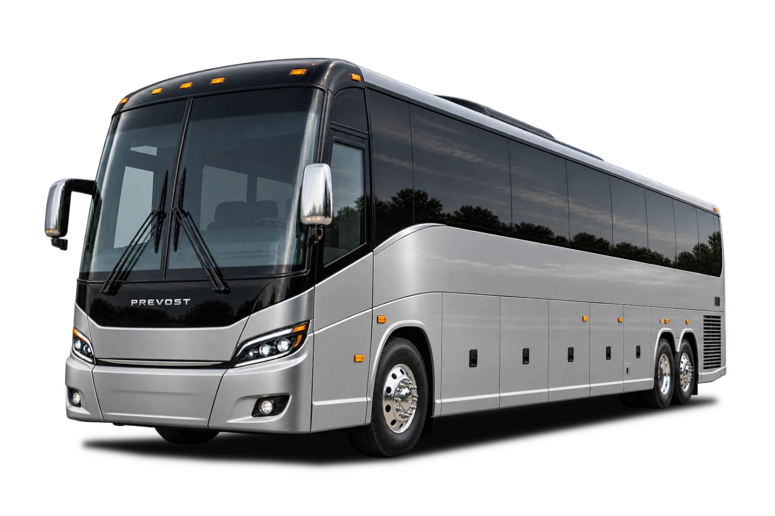 Luxury full-size coach bus for group transportation