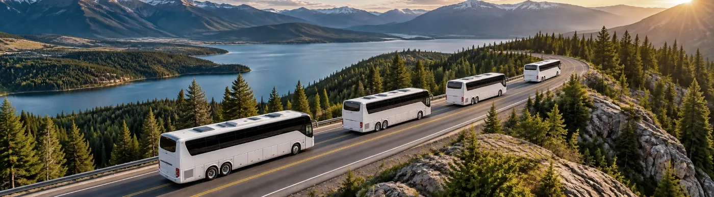 Charter coaches ready for group transportation