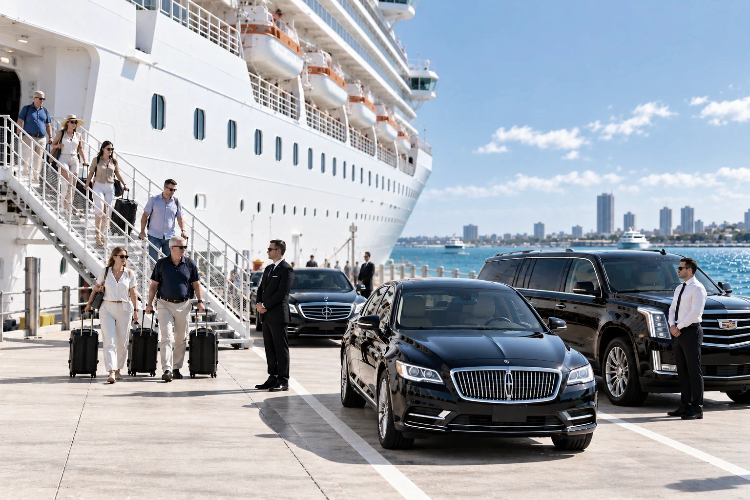 Executive sedan and SUV cruise terminal transportation